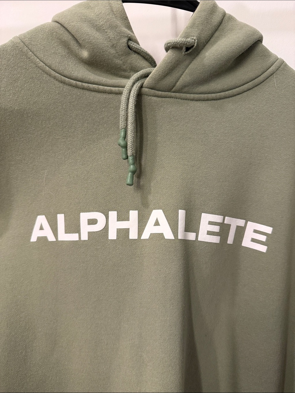 Alphalete Olive Hoodie with White Logo